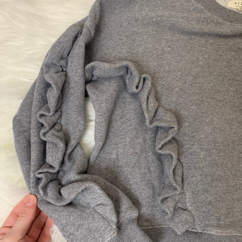 Madewell Gray Ruffle Sweatshirt - Picture 4 of 4